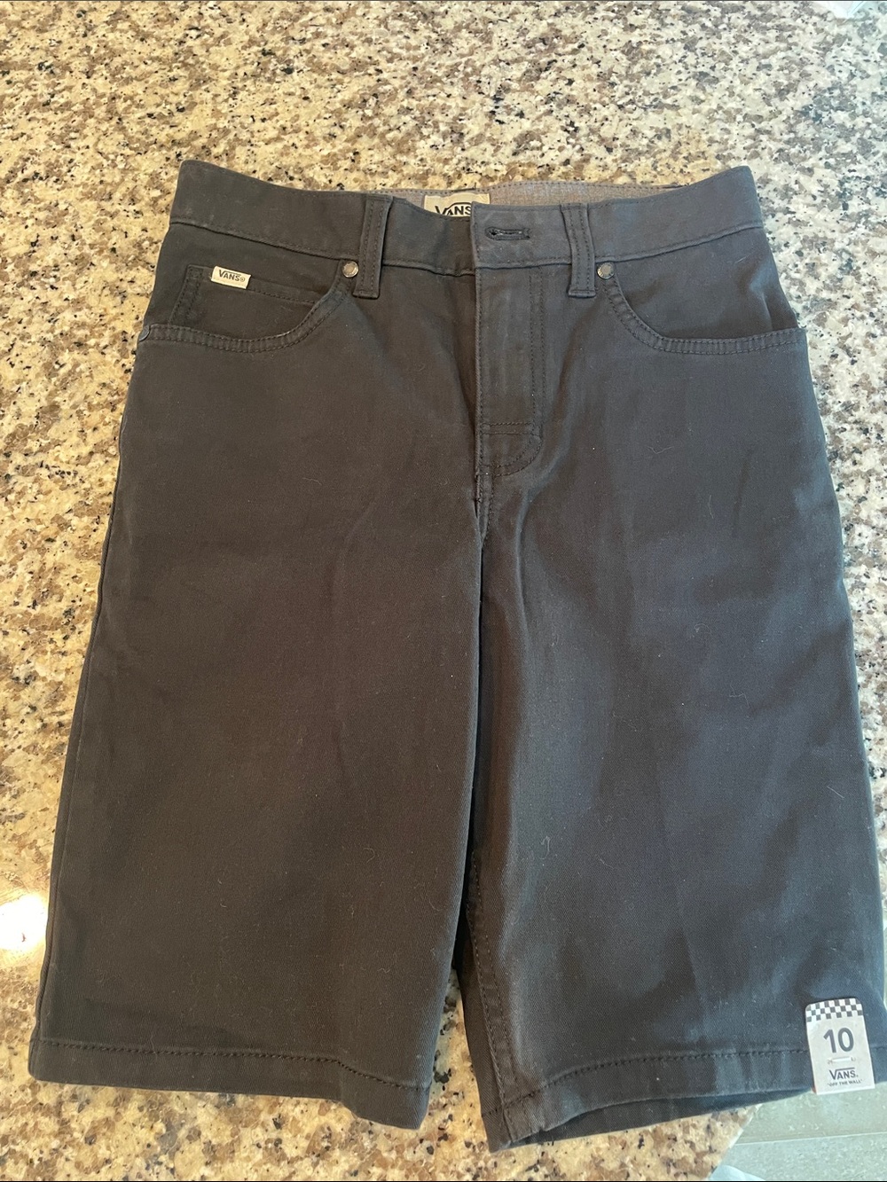 Vans boys Black Relaxed Fit Jeans-Style Shorts